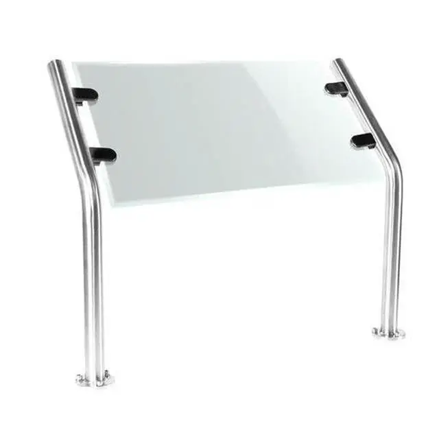 Alt view image 3 of 6 - Sneeze Guard - Buffet Food Guard & Customer Sneeze Shield Support Brackets - 2 Stainless Steel Posts