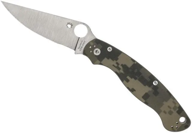 Main image of Military 2 Folding Pocket Knife, PlainEdge | 9.51" Overall Length, 4" CPM S30V Steel Blade, Digital Camo G-10 Handle, Compression Lock, Full-Flat Grind