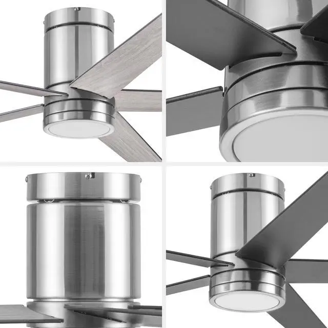 Alt view image 6 of 6 - Graceshire 52 Inch Ceiling Fan with Color Changing LED Light and Remote Control, 5 Blades, Reversible Airflow, Brushed Nickel