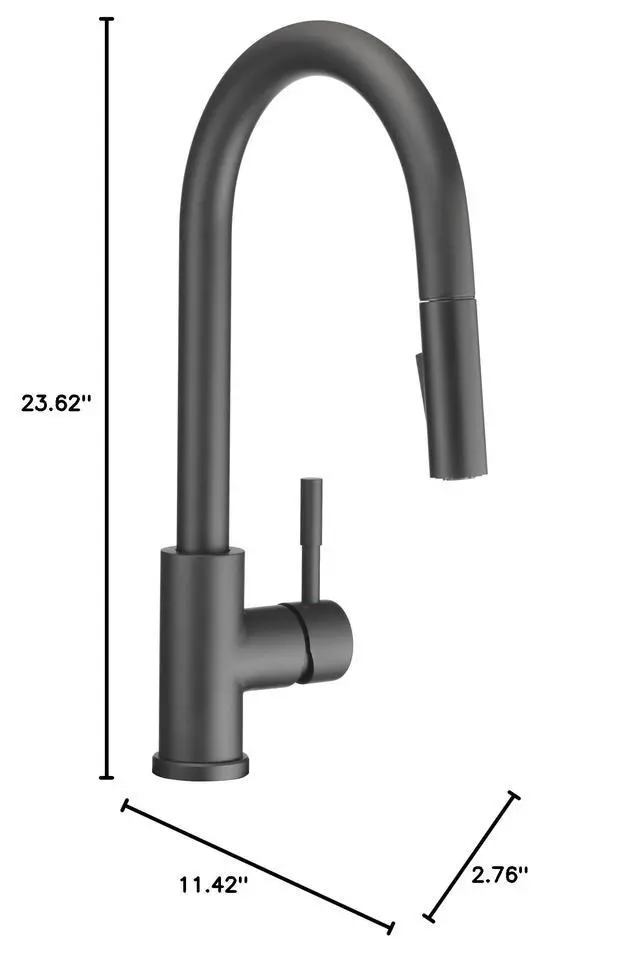 Alt view image 6 of 6 - DF-MK530SLK-MB RV Pull-Down Kitchen Faucet (Matte Black) | Single handle pull-down kitchen faucet for RV and camper galleys. Matte Black finish. Easy DIY install