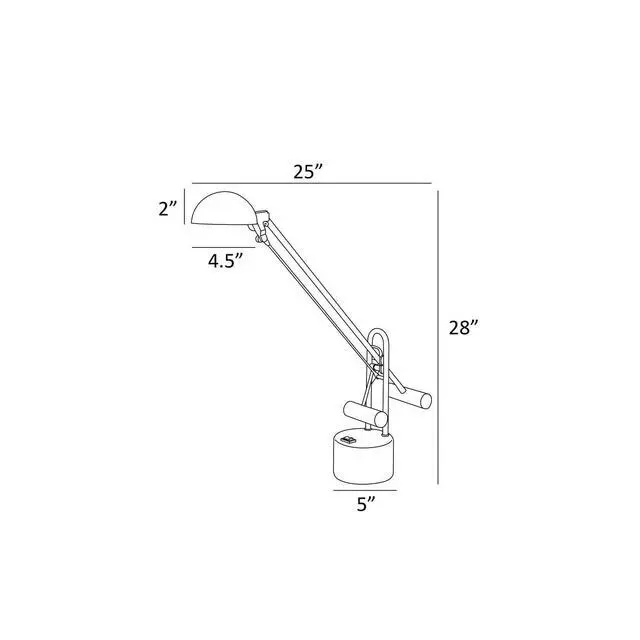 Alt view image 4 of 5 - LS-306BLK Halotech 29-Inch 8W LED Desk Lamp,Metal, Black