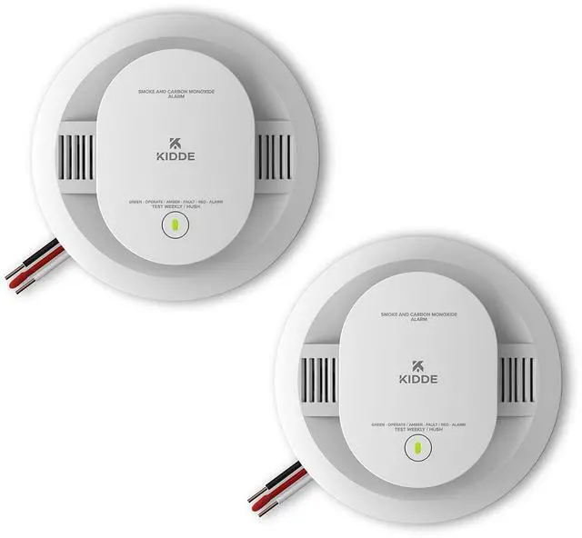 Main image of Hardwired Smoke & Carbon Monoxide Detector, AA Battery Backup, Interconnectable, LED Warning Light Indicators, 2 Count (Pack of 1)