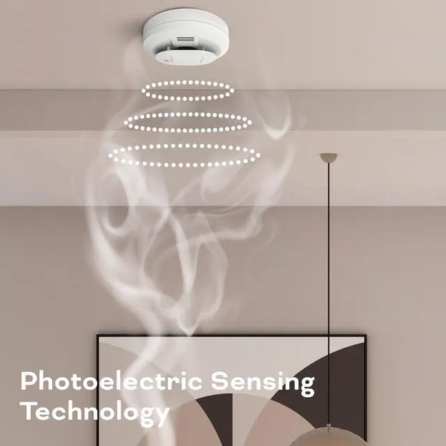 Alt view image 4 of 6 - Hardwired Smoke & Carbon Monoxide Detector, AA Battery Backup, Interconnectable, LED Warning Light Indicators, 2 Count (Pack of 1)