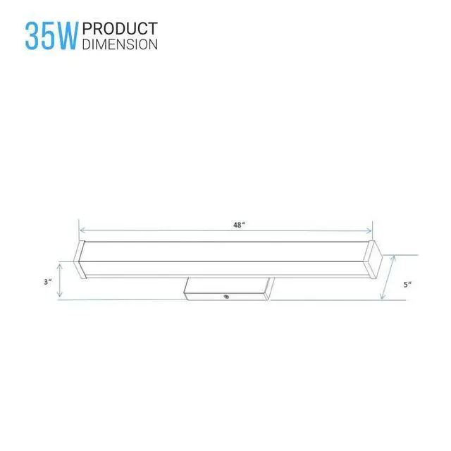 Alt view image 4 of 6 - LEDMyplace 48-Inch Modern Bathroom Vanity Light (3CCT Changeable 3000k/4000k/5000k, 35W, 120V, 2450LM, High CRI>80, ETL Listed, Bronze) | Dimmable Vanity Light for Bathroom Light Fixture Over Mirror