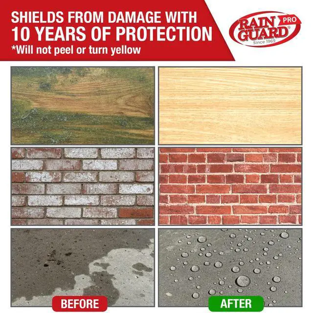 Alt view image 2 of 6 - Rain Guard Water Sealers CR-2405 Micro-Seal Concentrate HIGH Solids Sealer Covering Up to 1500 Sq. Ft. All Masonry Surfaces. 1 Quart Clear Penetrating Silane and Siloxane Professional Grade