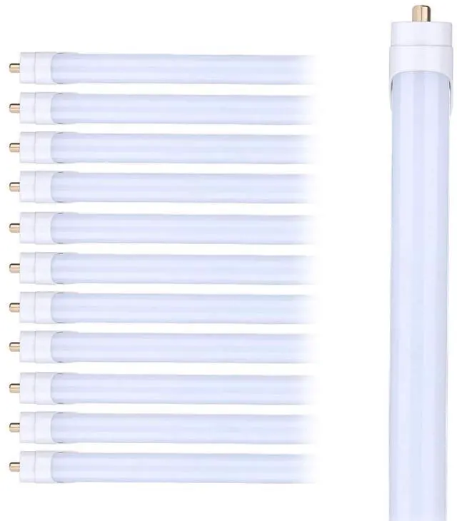 Main image of 8FT LED Bulbs, FA8 Single Pin LED Shop Light, 45 Watts, 5000K Daylight, Ballast Bypass, 5400LM, Frosted/Milky Cover, Replace Old Fluorescent Light Tube -12 Pack,Ship from USA