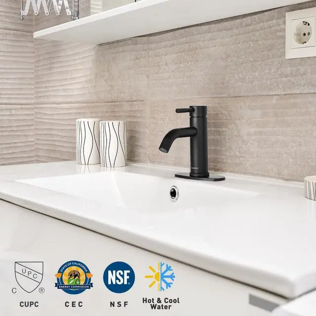 Alt view image 3 of 6 - Porcelain Bathroom Vessel Sink 18"x12" with Matte Balck Single | Handle Faucet Pop-up Drain Set Rectangle Above Counter Vanity Basin Arts & Crafts