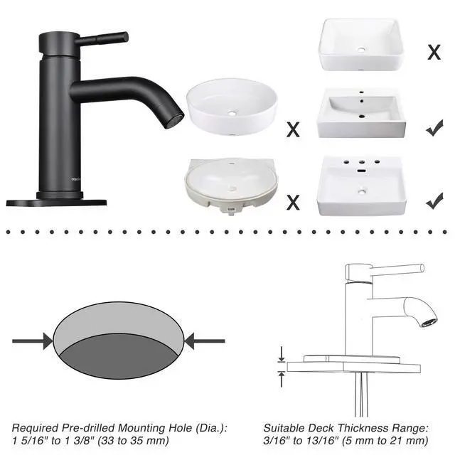 Alt view image 6 of 6 - Porcelain Bathroom Vessel Sink 18"x12" with Matte Balck Single | Handle Faucet Pop-up Drain Set Rectangle Above Counter Vanity Basin Arts & Crafts