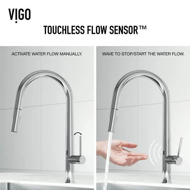 Alt view image 4 of 6 - Greenwich 18'' H Single-Handle Pull-Down Sprayer Kitchen Faucet with Touchless Sensor in Chrome-VG02029CHS