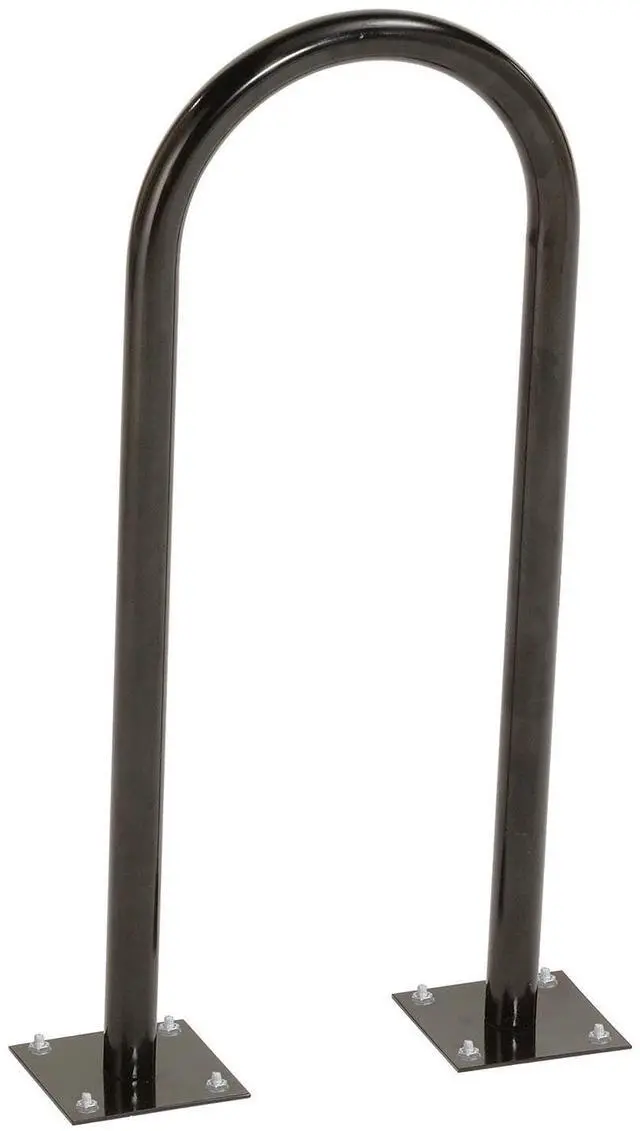 Main image of U-Rack Bike Rack, Flange Mount, 2-Bike Capacity, Black | Steel Construction, Powder Coat Finish, Commercial Bike Rack for Stores, Parks and Schools