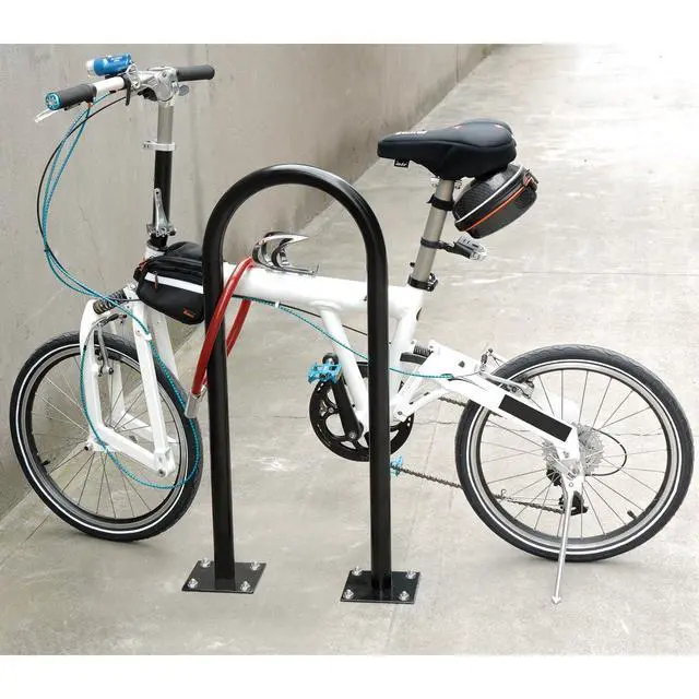 Alt view image 5 of 6 - U-Rack Bike Rack, Flange Mount, 2-Bike Capacity, Black | Steel Construction, Powder Coat Finish, Commercial Bike Rack for Stores, Parks and Schools