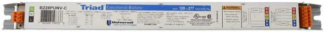 Main image of Universal 19831 B228PUNV-C Electronic Fluorescent Ballast, 1 or 2-Lamp, 28W T5, 120/277V