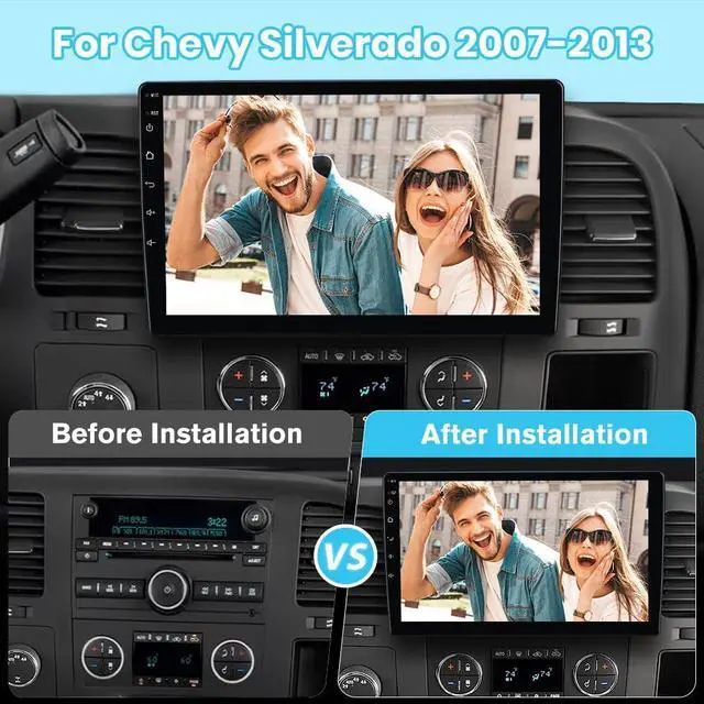 Alt view image 3 of 4 - 10.1" Android 13 Car Stereo for Chevy Silverado 2007-2013 Tahoe GMC Sierra Yukon, Wireless CarPlay & Android Auto, HD Touchscreen, Backup Camera, WiFi, GPS, SWC - 2GB+64GB