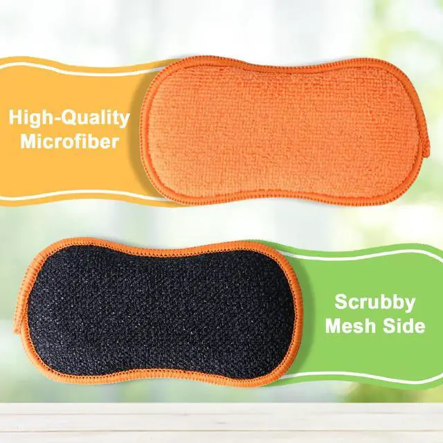 Alt view image 2 of 7 - 12Pack Dish Sponges Kitchen, Non-Scratch Microfiber Sponges for Cleaning, Reusable Dish Sponge for Dishes, Pots and Pans (Multicolor)