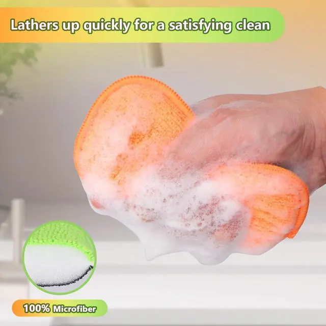 Alt view image 4 of 7 - 12Pack Dish Sponges Kitchen, Non-Scratch Microfiber Sponges for Cleaning, Reusable Dish Sponge for Dishes, Pots and Pans (Multicolor)