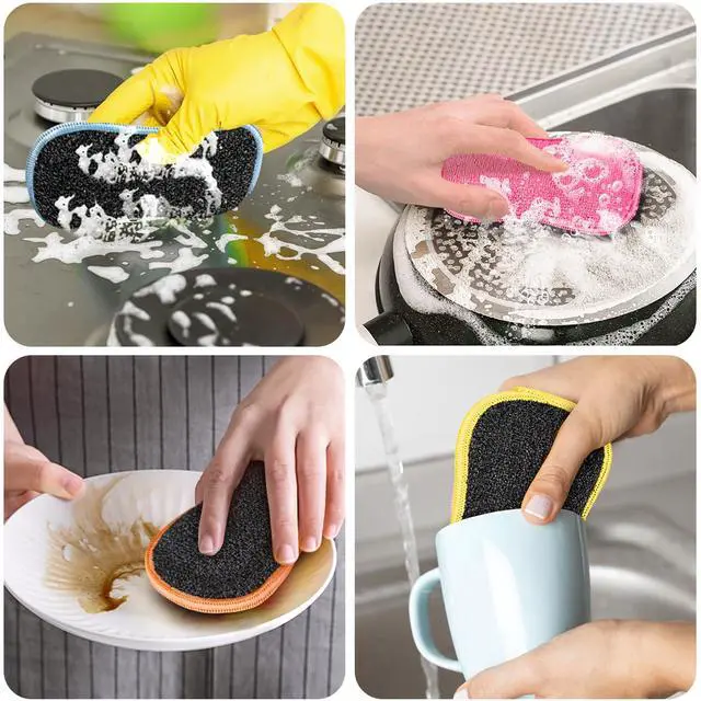 Alt view image 7 of 7 - 12Pack Dish Sponges Kitchen, Non-Scratch Microfiber Sponges for Cleaning, Reusable Dish Sponge for Dishes, Pots and Pans (Multicolor)