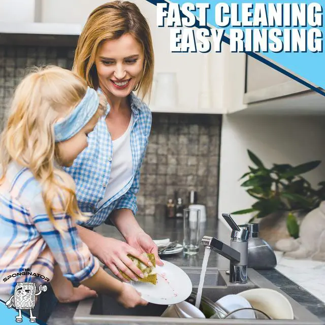 Alt view image 7 of 7 - Kitchen Scrubbing Sponges - Heavy Duty Non Scratch Scrubbing Cleaner Sponges in 2 Colors - Multi Surface Non Metal Dish Scouring Scrubbers for Fast Cleaning (Gold & Silver, 6)