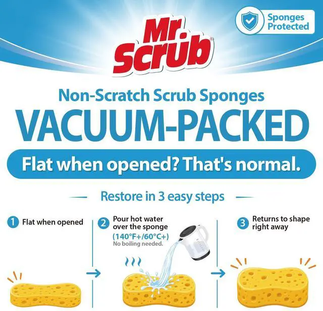Alt view image 6 of 7 - Sponges Kitchen Dish Sponge for Washing Dishes Cleaning Kitchen, All-Purpose, 6 Pack, Non Scratch, Rough Scrubbers Side for Non-Stick Cookware, Soft Microfiber Scrub Side for Dishes