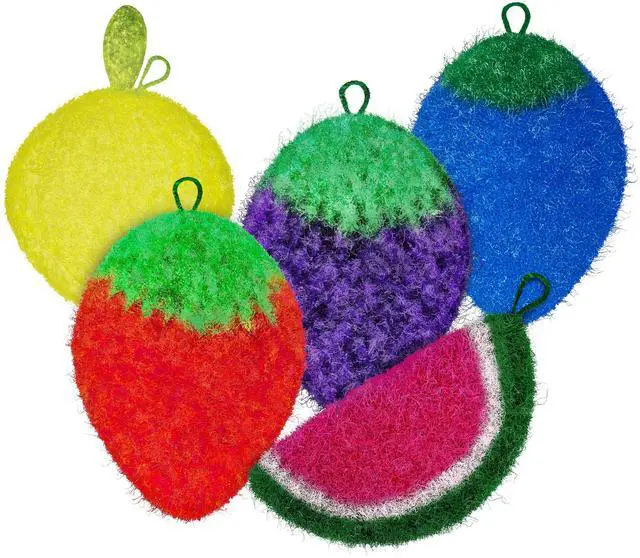 Main image of Scratch Dish Scrubber-Long Lasting & Odorless, Safe on Non-Stick, Cast Iron, Glass and Other Surfaces, Reusable Kitchen Sponge Alternative for Kitchen, Bathroom & Floors (Pack of 5)