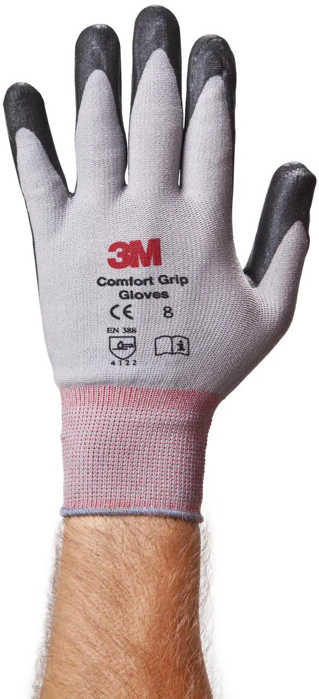 Main image of Comfort Grip General Use Work Glove, Nitrile Palm Coating, Washable with Knit Wrist Cuff, 1 Pair, Large