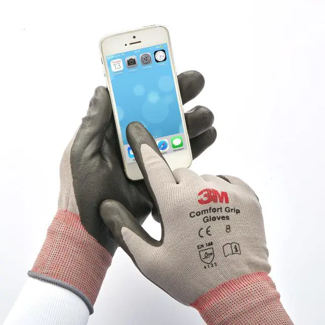 Alt view image 4 of 7 - Comfort Grip General Use Work Glove, Nitrile Palm Coating, Washable with Knit Wrist Cuff, 1 Pair, Large