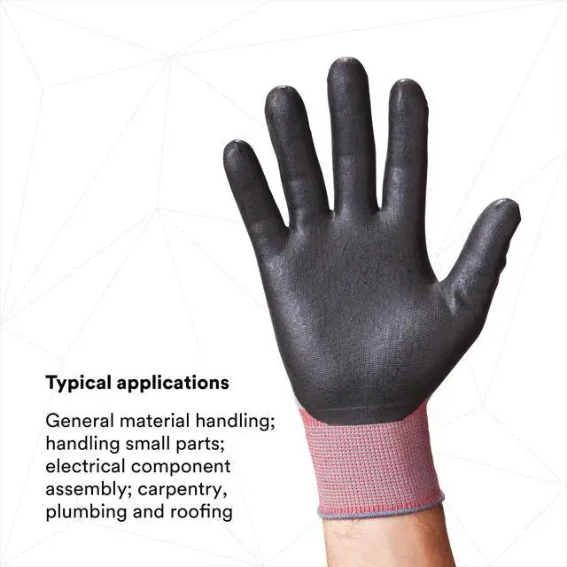 Alt view image 6 of 7 - Comfort Grip General Use Work Glove, Nitrile Palm Coating, Washable with Knit Wrist Cuff, 1 Pair, Large