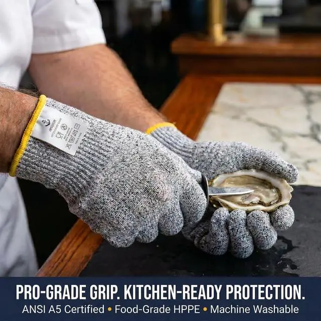 Alt view image 2 of 7 - Food Grade Cut Resistant Gloves, Level 5 Kitchen & Cooking Gloves