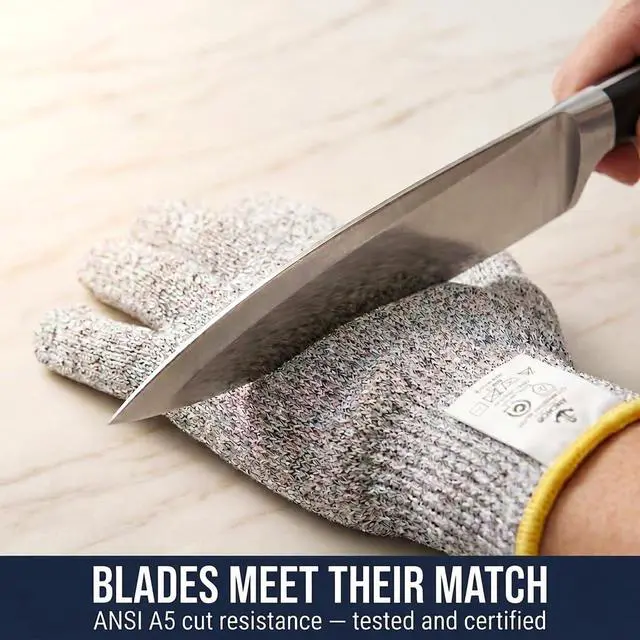 Alt view image 7 of 7 - Food Grade Cut Resistant Gloves, Level 5 Kitchen & Cooking Gloves