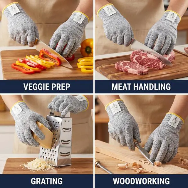 Alt view image 5 of 7 - Food Grade Cut Resistant Gloves, Level 5 Kitchen & Cooking Gloves