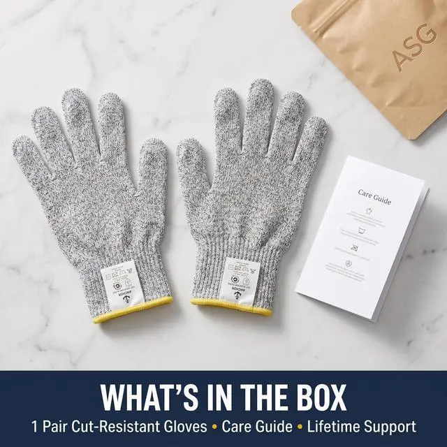 Alt view image 6 of 7 - Food Grade Cut Resistant Gloves, Level 5 Kitchen & Cooking Gloves