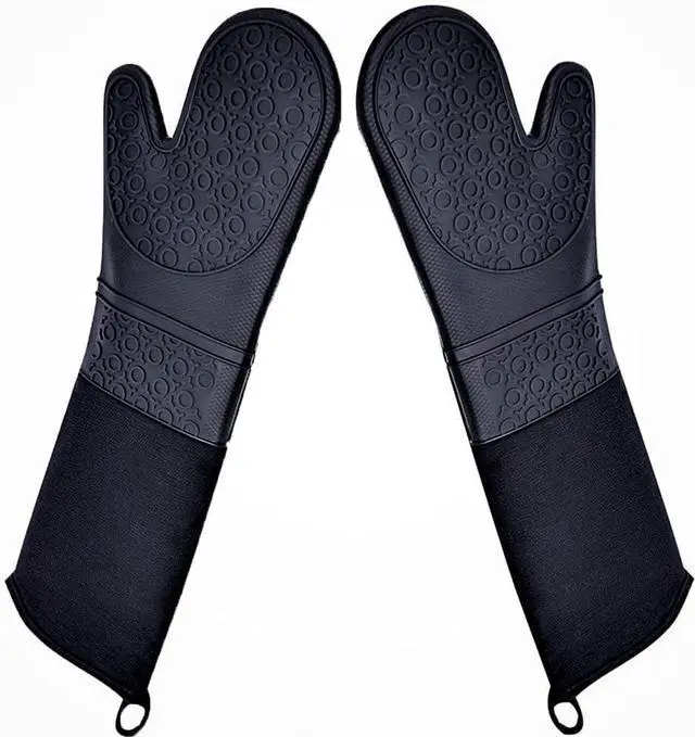 Main image of Extra Long Professional Silicone Oven Mitts with Quilted Liner, Durable Heat Resistant Oven Gloves, Heat Resistant Oven Gloves,2pcs