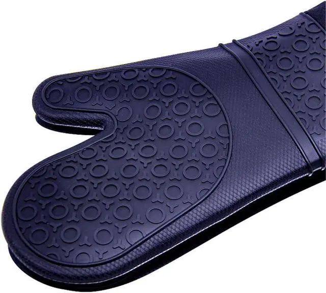Alt view image 2 of 6 - Extra Long Professional Silicone Oven Mitts with Quilted Liner, Durable Heat Resistant Oven Gloves, Heat Resistant Oven Gloves,2pcs