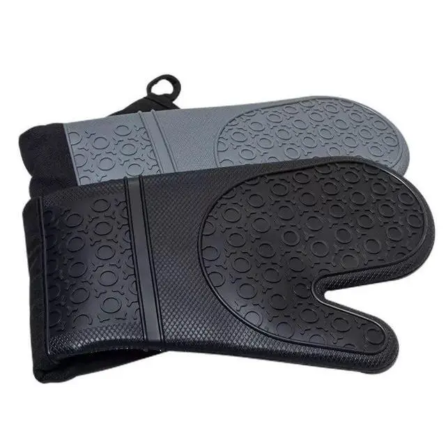 Alt view image 6 of 6 - Extra Long Professional Silicone Oven Mitts with Quilted Liner, Durable Heat Resistant Oven Gloves, Heat Resistant Oven Gloves,2pcs