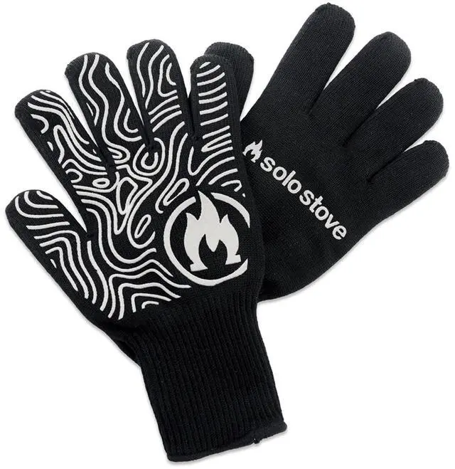 Main image of High Heat Gloves, Grill/BBQ Gloves, Oven Mitts, Heat-Resistant up to 450°F, Non-Slip, Black, One Size