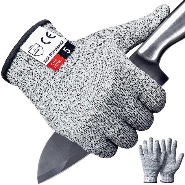 Main image of 2PCS Cut Resistant Gloves Food Grade, Cut Proof Gloves for kitchen, Mandolin Slicing, Wood Carving, Medium