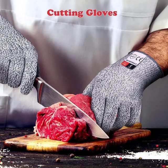 Alt view image 5 of 7 - 2PCS Cut Resistant Gloves Food Grade, Cut Proof Gloves for kitchen, Mandolin Slicing, Wood Carving, Medium