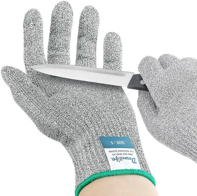 Main image of Cut Resistant Gloves A9 Maximum Protection - Food Grade Kitchen & Chef Gloves for Food Prep, Knife Cutting, Mandoline Slicing, Butcher, Oyster Shucking, Fish Handling (Large)