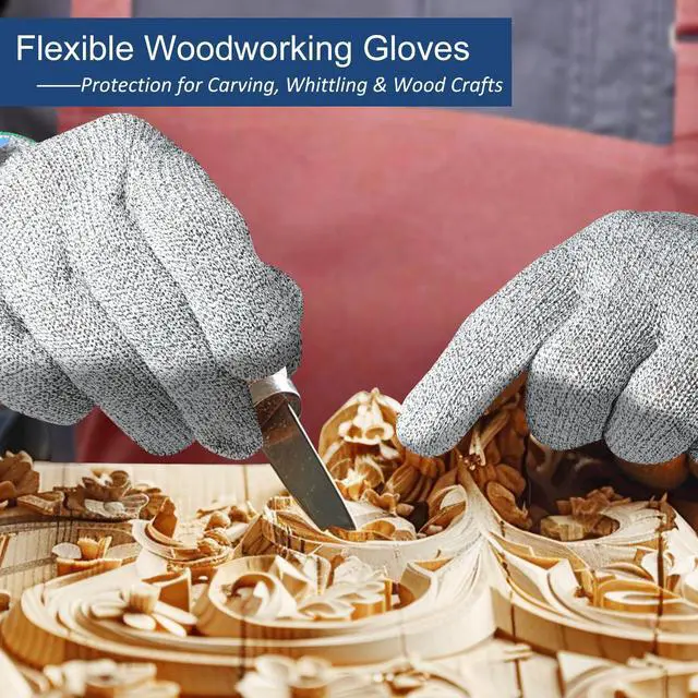 Alt view image 5 of 7 - Cut Resistant Gloves A9 Maximum Protection - Food Grade Kitchen & Chef Gloves for Food Prep, Knife Cutting, Mandoline Slicing, Butcher, Oyster Shucking, Fish Handling (Large)