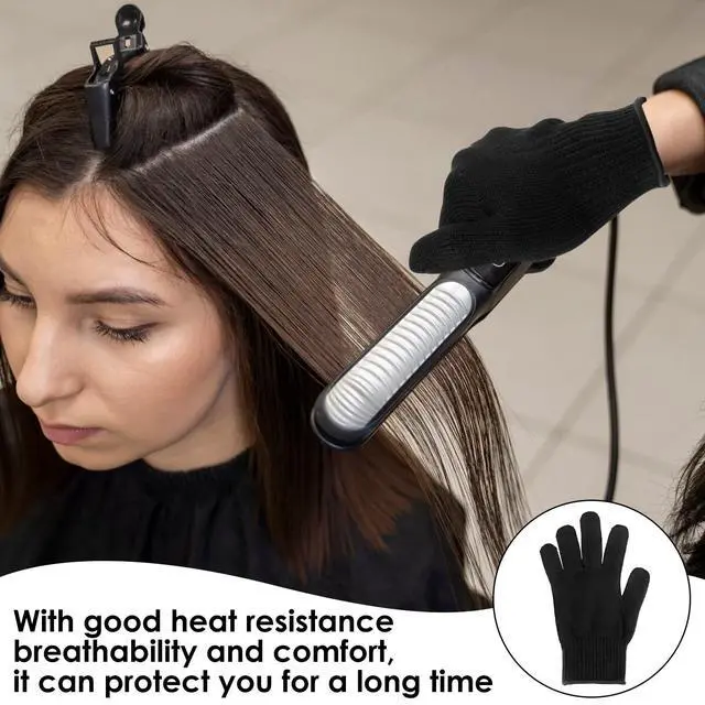 Alt view image 2 of 7 - 4 Pack Heat Resistant Gloves for Hair Styling, Curling Iron Glove Heat Blocking Glove for Curling Wand F& lat Iron