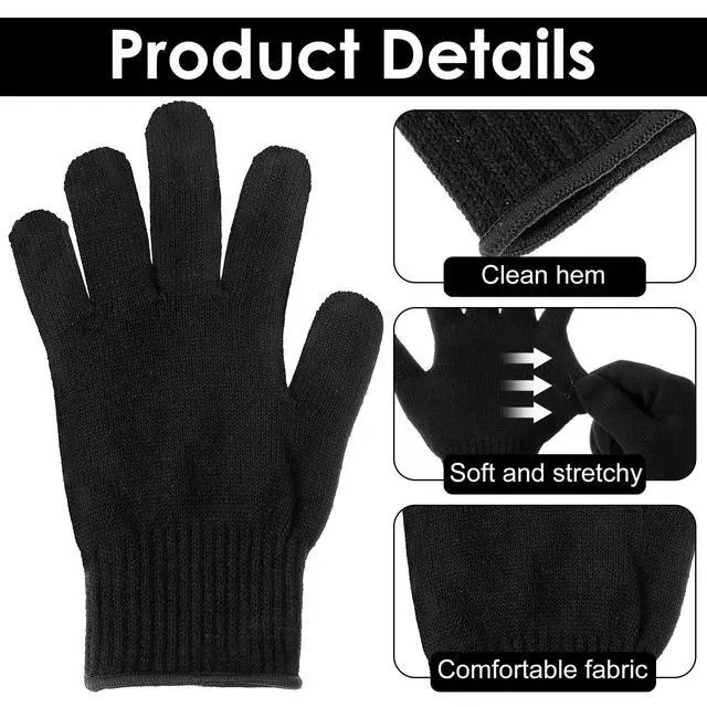 Alt view image 4 of 7 - 4 Pack Heat Resistant Gloves for Hair Styling, Curling Iron Glove Heat Blocking Glove for Curling Wand F& lat Iron