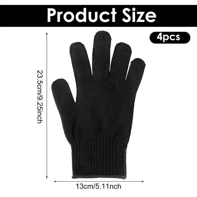 Alt view image 3 of 7 - 4 Pack Heat Resistant Gloves for Hair Styling, Curling Iron Glove Heat Blocking Glove for Curling Wand F& lat Iron