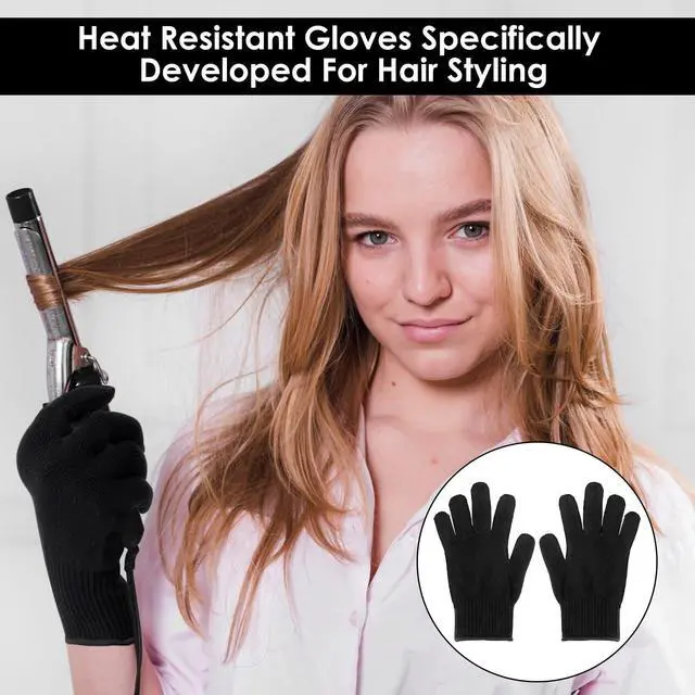 Alt view image 6 of 7 - 4 Pack Heat Resistant Gloves for Hair Styling, Curling Iron Glove Heat Blocking Glove for Curling Wand F& lat Iron