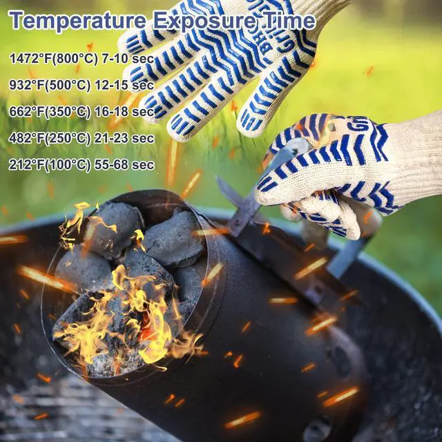 Alt view image 7 of 7 - Oven Gloves, Heat Resistant BBQ Oven Glove-BBQ Gloves,Oven Glove Oven Mitts Heat Resistant for Kitchen Potholder,Grill,Grilling,Smoker,Barbeque-1 Pair(Blue)