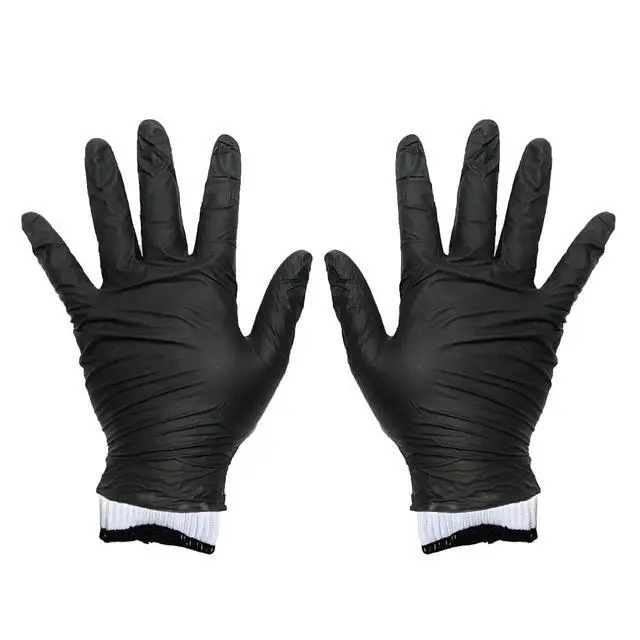 Alt view image 3 of 7 - Disposable Nitrile BBQ Gloves with Cotton Liners for Outdoor Cooking Grilling Smokers and Barbecue Competition, Chef or Kitchen use (Large 50 Count Black)