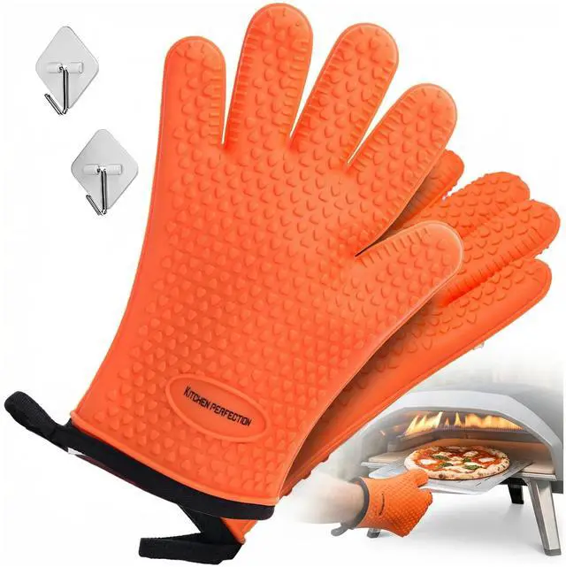 Main image of Silicone Pizza Oven Gloves -Extreme Heat Resistant Gloves For Outdoor & Indoor Pizza Ovens -Waterproof Oven Mitts Compatible with Ooni, Ninja, Gozney & More|Superior Set+3 Bonuses