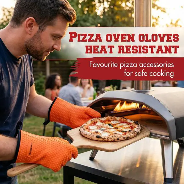 Alt view image 2 of 7 - Silicone Pizza Oven Gloves -Extreme Heat Resistant Gloves For Outdoor & Indoor Pizza Ovens -Waterproof Oven Mitts Compatible with Ooni, Ninja, Gozney & More|Superior Set+3 Bonuses