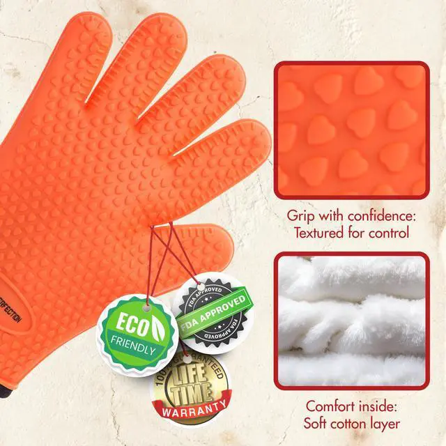 Alt view image 4 of 7 - Silicone Pizza Oven Gloves -Extreme Heat Resistant Gloves For Outdoor & Indoor Pizza Ovens -Waterproof Oven Mitts Compatible with Ooni, Ninja, Gozney & More|Superior Set+3 Bonuses