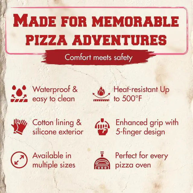 Alt view image 5 of 7 - Silicone Pizza Oven Gloves -Extreme Heat Resistant Gloves For Outdoor & Indoor Pizza Ovens -Waterproof Oven Mitts Compatible with Ooni, Ninja, Gozney & More|Superior Set+3 Bonuses