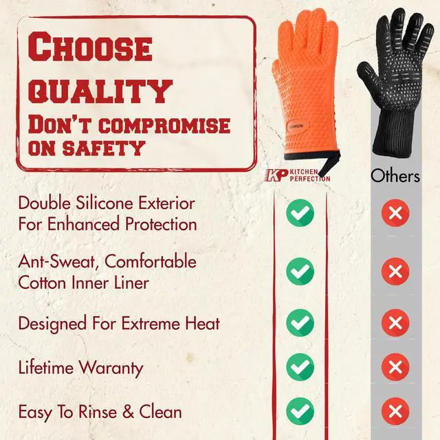 Alt view image 6 of 7 - Silicone Pizza Oven Gloves -Extreme Heat Resistant Gloves For Outdoor & Indoor Pizza Ovens -Waterproof Oven Mitts Compatible with Ooni, Ninja, Gozney & More|Superior Set+3 Bonuses