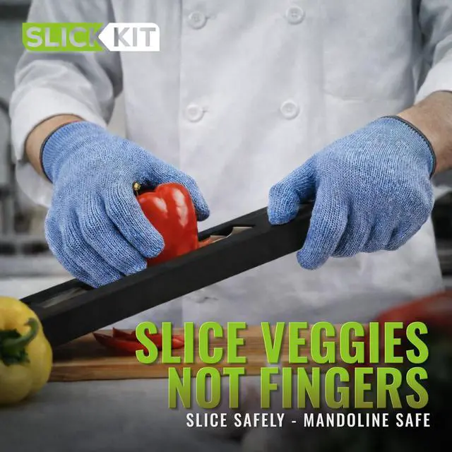 Alt view image 4 of 7 - Superior ANSI A6 Cut Resistant Gloves, 100% Food SafeBLUECutting Glove for Chefs & Butchers, Mandoline Oyster Shucking Gloves, Cut Proof Gloves with Premium Comfort & Dexterity